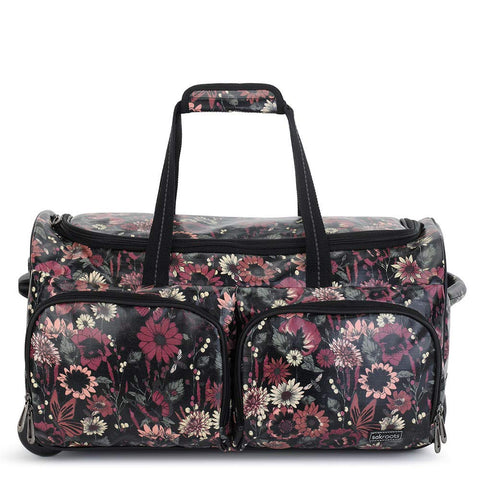 Sakroots Women's New Adventure Rolling Duffel Bag, Graphite In Bloom, One Size