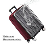 Removing-Free Travel Luggage Cover Suitcase Protector Fits 24 Inch Luggage Fits 20"22"24"26"28"30" Inch(Elastic cloth+Clear pvc)24",Wine Red