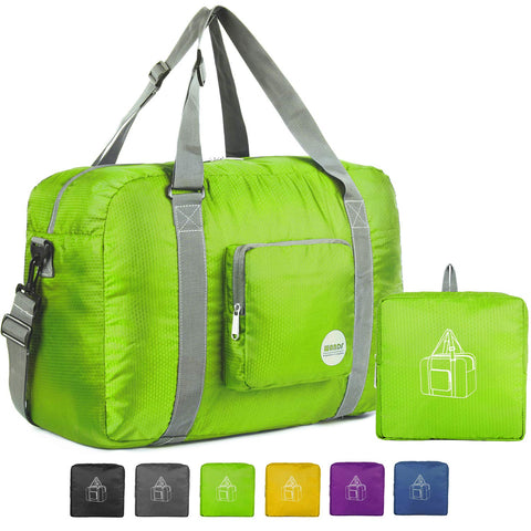 Wandf Foldable Travel Duffel Bag Luggage Sports Gym, Green