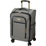 London Fog Softside 20" Spinner, BLK Tan Plaid