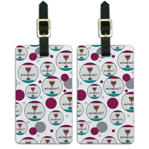 Luggage Suitcase Carry-On ID Tags Set of 2 - Celebration Party Shower - Wine Not