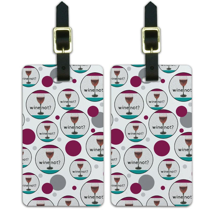 Luggage Suitcase Carry-On ID Tags Set of 2 - Celebration Party Shower - Wine Not