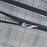 London Fog Knightsbridge Hl 21" Expandable Spinner, Grey/Navy Plaid