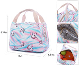 Abshoo Cute Lightweight Teens School Bookbags Unicorn Girls Backpacks With Lunch Bag (Unicorn Rainbow Blue Set)