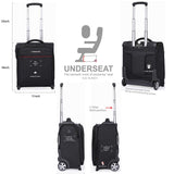 VERAGE Wheeled Underseat Carry-on Rolling business Suitcase with USB port,16.5 Inch Softside Airline Approved Luggage