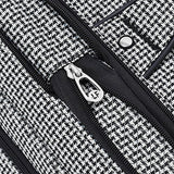 London Fog Softside 15" Under The Seat Bag, Black White Square Jacquard