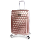 BEBE Women's Stella 21" Hardside Carry-on Spinner Luggage, Rose Gold