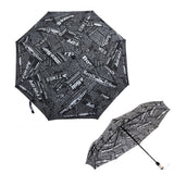 FakeFace Creative Newspaper Ultraslim Compact Triple Folding Automatic Umbrella Super Windproof Strong Rib Auto Open & Close Travel Anti-UV Rain Sun Umbrellas UV Protection Parasol