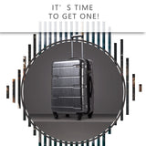 COOLIFE Luggage Expandable(only 28") Suitcase PC+ABS Spinner Built-in TSA Lock 20in 24in 28in Carry on (Charcoal, S(20in_Carry on))
