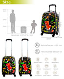 Lttxin cute kids suitcase pull along girls travelling with 4 wheel hard shell 18 inch for girl owl