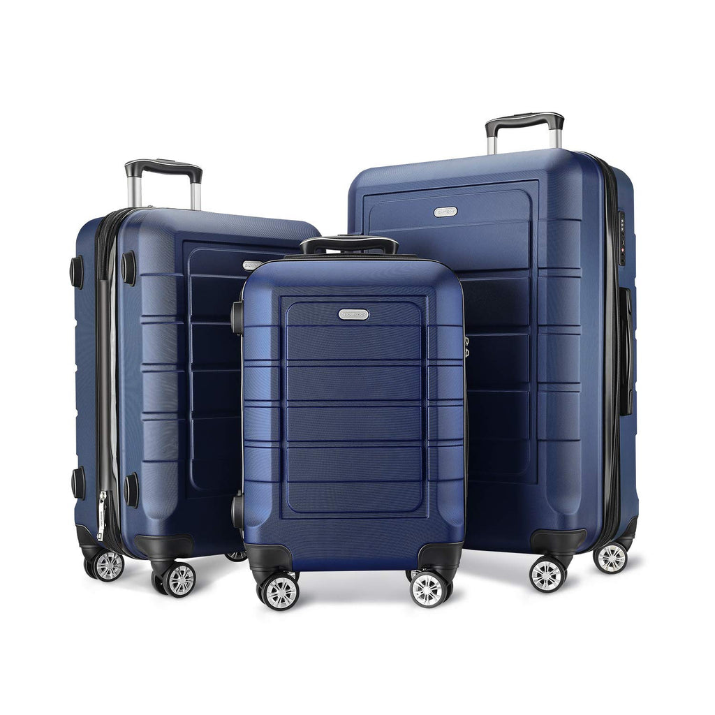 SHOWKOO Set Valigie Espandibili - Guscio Rigido PC+ABS Leggero, Ruote Spinner Doppie E Serratura TSA - Foto 6