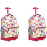 SET OF 2 J World New York Sunrise Rolling Backpack (Speckle)