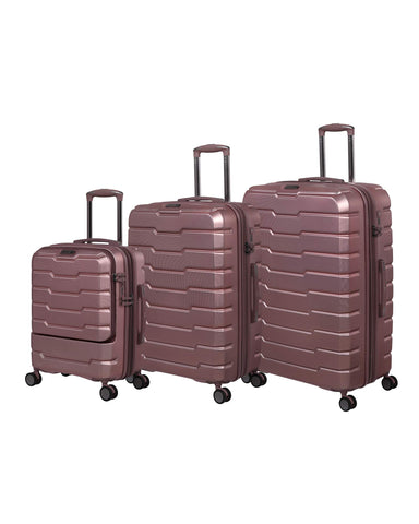 it luggage Prosperous 3 Piece Hardside Expandable Set with TSA Lock, Metallic Pink