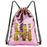 ICOSY Mermaid Sequin Bag Unicorn Drawstring Backpack Dance Bag Gym Sack for Kids