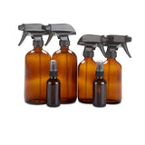 1790 Amber Glass Spray Bottle Set