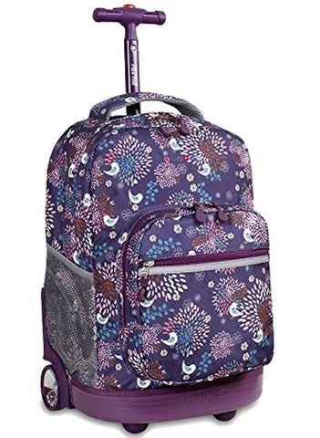 J World New York Sunrise Rolling Backpack, Baby Birdy