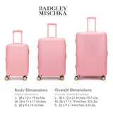 Badgley Mischka Diamond Hard Expandable Spinner Carry-on Suitcase (Pink)