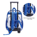 Rolling Clear Backpack, Heavy Duty Cold-resistant Travel Daypack Transparent PVC Backpack with Wheels