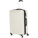 AmazonBasics Geometric Travel Luggage Expandable Suitcase Spinner with Wheels and Built-In TSA Lock, 31.5 Inch - Cream