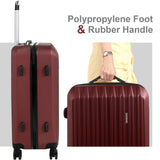 Murtisol 4 Pieces ABS Luggage Sets Hardside Spinner Lightweight Durable Spinner Suitcase 16" 20" 24" 28", 4PCS Wine Red