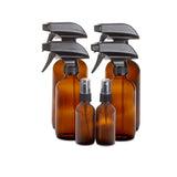 1790 Amber Glass Spray Bottle Set