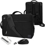 VanGoddy Slate Black 13.3-inch Convertible Laptop Bag with USB Hub and Mouse for Samsung Notebook Series