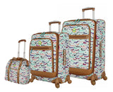 Lily Bloom Luggage 3 Piece Softside Spinner Suitcase Set Collection (Totally Paw Some)