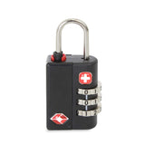 SWISSGEAR TSA-Accepted 3-Dial Combination Lock | Lightweight and Easy Luggage Security - Black