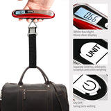 MYCARBON Digital Luggage Scale, Luggage Scale Travel Digital, 110 lbs Hanging Luggage Scale with Hook, Portable Suitcase Luggage Weight Scale with Backlit LCD Display Convertible Weight Units Red