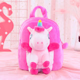 Gloveleya Unicorn Backpack for Girls Kids Backpack Plush Toy Gifts Removable Doll for Kids Baby Napkins Snack Brushes Bag Pink 9 Inches