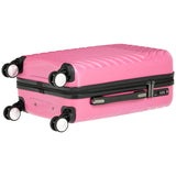 AmazonBasics Geometric Travel Luggage Expandable Suitcase Spinner with Wheels and Built-In TSA Lock, 22 Inch - Pink