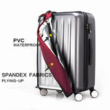 Removing-Free Travel Luggage Cover Suitcase Protector Fits 24 Inch Luggage Fits 20"22"24"26"28"30" Inch(Elastic cloth+Clear pvc)24",Wine Red