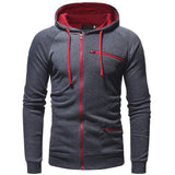 LIM&SHOP Men's Heavy Blend Fleece Hooded Sweatshirt, Contrast Raglan Long-Sleeve Pullover Hoodie with Pockets Zipper