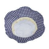 Womens Cotton Polka Dot Rippled Sun UV Protection Folding Bucket Hat Floppy Beach Cap