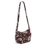 Vera Bradley Women's Signature Cotton On the Go Crossbody Purse, Bordeaux Blooms, One Size