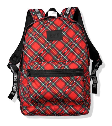Victoria's Secret Pink Campus Backpack, Red Plaid