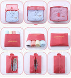 Sackorange 7 Set Travel Storage Bags Packing cubes Multi-functional Clothing Sorting Packages,Travel Packing Pouches,Luggage Organizer (Wine red)
