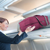 WANDF Foldable Travel Duffel Bag Luggage Sports Gym Water Resistant Nylon (Wine Red)