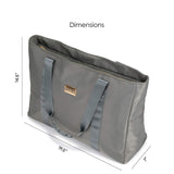 BADGLEY MISCHKA Nylon Travel Tote Weekender Bag - Lightweight Packable Travel Bag (Grey)