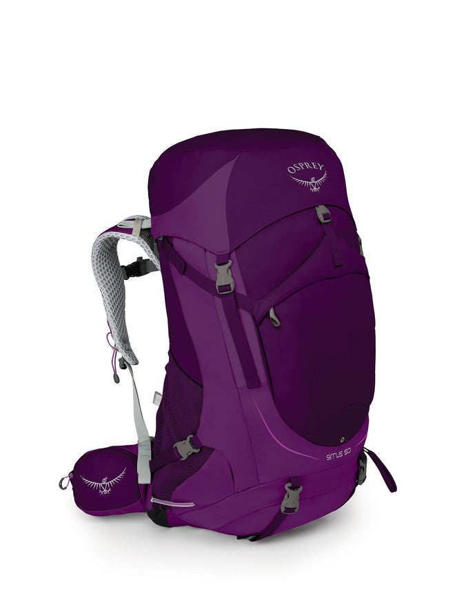 Osprey Packs Sirrus 50 Women's Backpacking Backpack, Ruska Purple, X-Small/Small