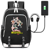 AUGYUESS My Hero Academia Anime Cosplay School Bag Daypack Shoulder Bag Bookbag Backpack with USB Charging Port (2)