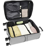 London Fog Softside 20" Spinner, BLK Tan Plaid