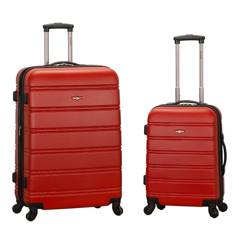 Rockland Luggage 20 Inch and 28 Inch 2 Piece Expandable Spinner Set, Red