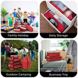 Veken 6 Set Packing Cubes, Travel Luggage Organizers with Laundry Bag and Shoe Bag(Red)