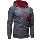 LIM&SHOP Men's Heavy Blend Fleece Hooded Sweatshirt, Contrast Raglan Long-Sleeve Pullover Hoodie with Pockets Zipper