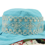 FakeFace Women's Anti-UV Sun Protective Wide Brim Reversible Sun Hat Floppy Fold Beach Hat Cap UPF 50 Blue One Size