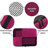 SmarTour packing cubes for travel - 4 Pieces luggage packing organizers with Shoe Bag (wine red 02)