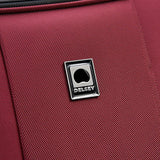 Delsey Luggage Titanium Soft Expandable 25 Inch Spinner, Black Cherry Red
