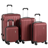 Murtisol 4 Pieces ABS Luggage Sets Hardside Spinner Lightweight Durable Spinner Suitcase 16" 20" 24" 28", 4PCS Wine Red