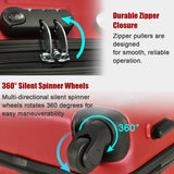 Goplus 3Pcs Luggage Set, Hardside Travel Rolling Suitcase, 20/24/28 Rolling Luggage Upright, Hardshell Spinner Luggage Set with Telescoping Handle, Coded Lock Travel Trolley Case (Wine)